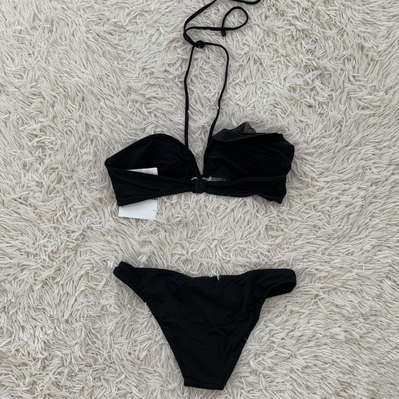 zimmermann honour circular frill black bikini top and bottom - Picture 2 of 8